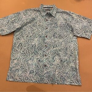 Pete Huntington Men’s Mayday Blue Hawaiian Button Down Short 100% Cotton XXL NWT